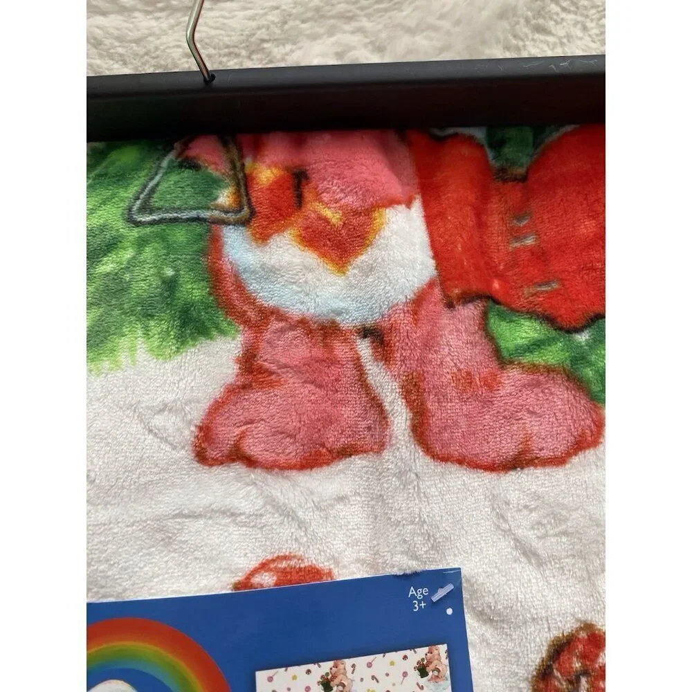 Care Bears Christmas Carols Holiday Tree Candy Cane Throw‎ Blanket 50” X 70” NEW